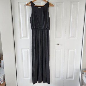 Ann Taylor LOFT Gray Sleeveless Stretch Maxi Dress